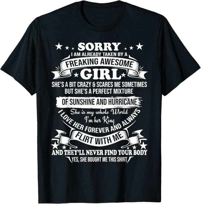 100% Cotton Sorry I am already taken by awesome Girl Shirt Valentine Day T-Shirt Hoodie, Sweatshirt | GrindPrints.com