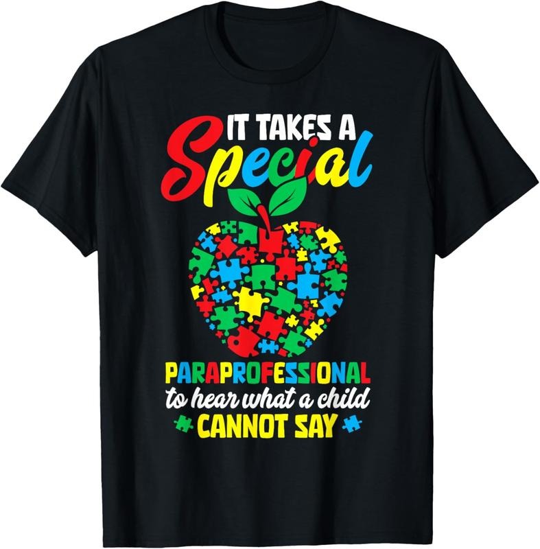 100% Cotton Special Paraprofessional Autism Awareness Teacher T-Shirt Hoodie, Sweatshirt | GrindPrints.com