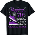 100% Cotton Stepping into my 70th birthday with God's grace & Mercy Girl T-Shirt Hoodie, Sweatshirt | GrindPrints.com