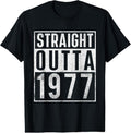 100% Cotton Straight Outta 1977 Year Of Birth Birthday T-Shirt Hoodie, Sweatshirt | GrindPrints.com