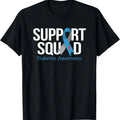 100% Cotton Support Squad Diabetes Awareness Month Blue Gray Ribbon T-Shirt Hoodie, Sweatshirt | GrindPrints.com