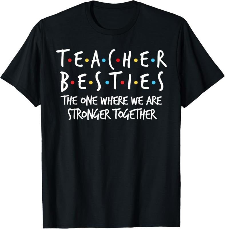 100% Cotton Teacher Besties We Are Stronger Together - Teacher Strong T-Shirt Hoodie, Sweatshirt | GrindPrints.com