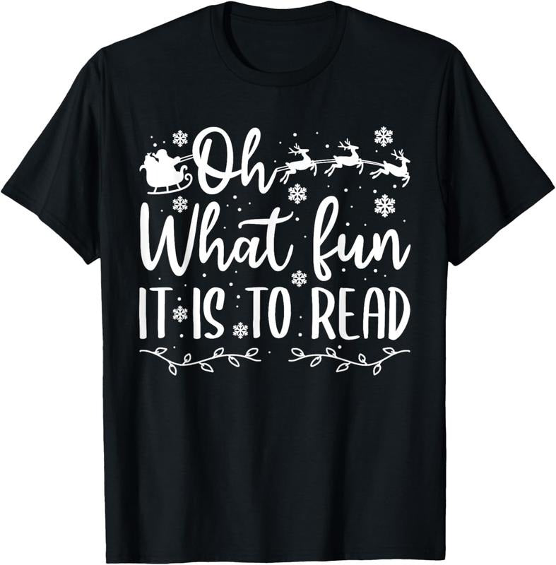 100% Cotton Teacher Christmas Shirt, Librarian Oh What Fun It Is To Read T-Shirt Hoodie, Sweatshirt | GrindPrints.com