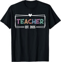 100% Cotton Teacher Est 2025 Promoted To School Teacher 2025 T-Shirt Hoodie, Sweatshirt | GrindPrints.com