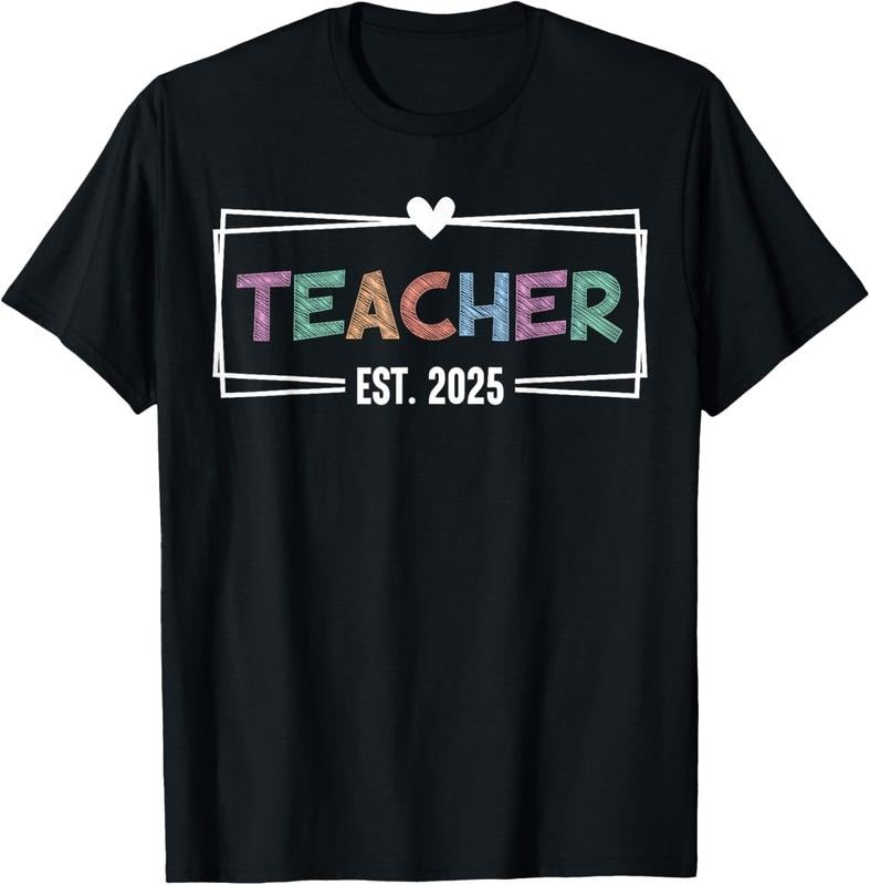 100% Cotton Teacher Est 2025 Promoted To School Teacher 2025 T-Shirt Hoodie, Sweatshirt | GrindPrints.com