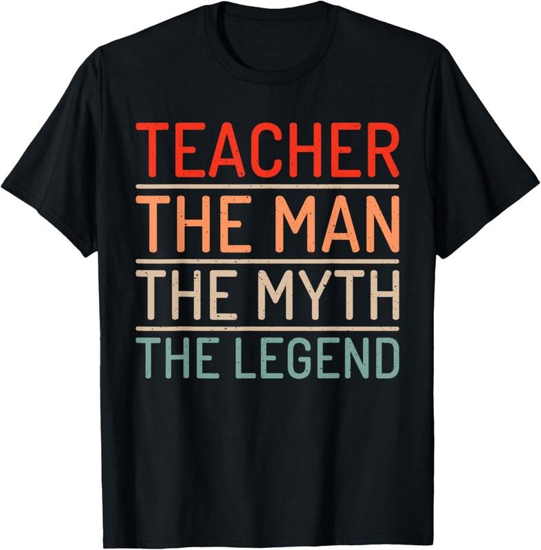 100% Cotton Teacher The Man The Myth The Legend School Holiday Teacher T-Shirt Hoodie, Sweatshirt | GrindPrints.com
