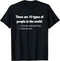 100% Cotton Ten Types Of People Understand Binary Funny Math Joke Shirt Hoodie, Sweatshirt | GrindPrints.com