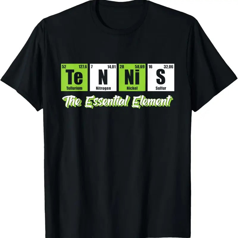 100% Cotton Tennis - The Essential Element | Funny Love Tennis T-Shirt Hoodie, Sweatshirt | GrindPrints.com