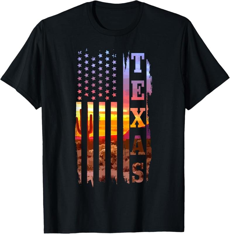 100% Cotton Texas American Flag Pride Landscape Cactus Patriotic T-Shirts, Hoodie, Sweatshirt