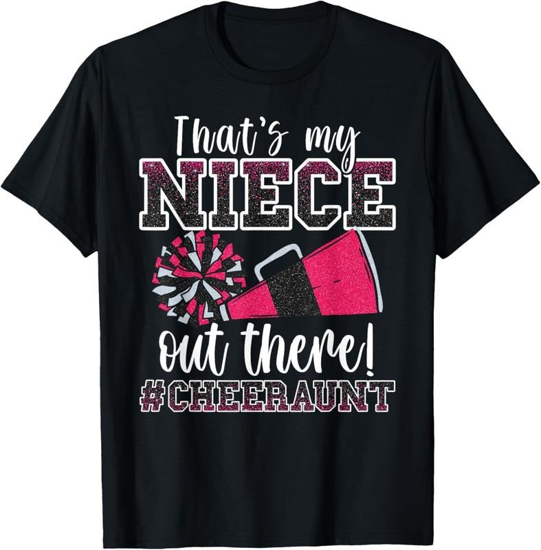 100% Cotton That's My Niece Out There Funny Loud Proud Cheer Aunt Pink T-Shirt Hoodie, Sweatshirt | GrindPrints.com