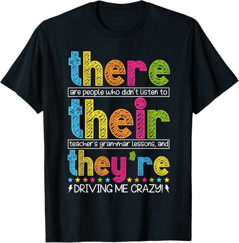 100% Cotton There Their They'Re English Grammar Teacher Back School T-Shirts, Hoodie, Sweatshirt