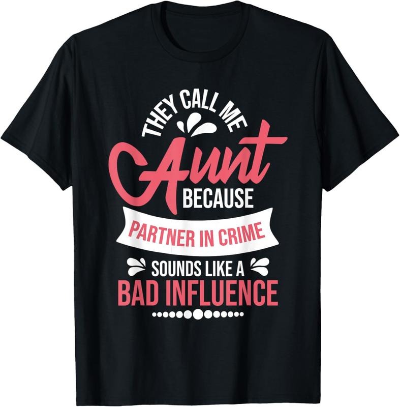 100% Cotton They Call Me Aunt - Partner In Crime Auntie New Niece Nephew T-Shirt Hoodie, Sweatshirt | GrindPrints.com