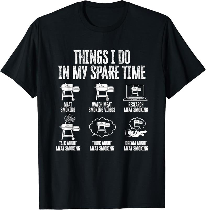 100% Cotton Things I do in my Spare Time - meat smoker smoking T-Shirt Hoodie, Sweatshirt | GrindPrints.com