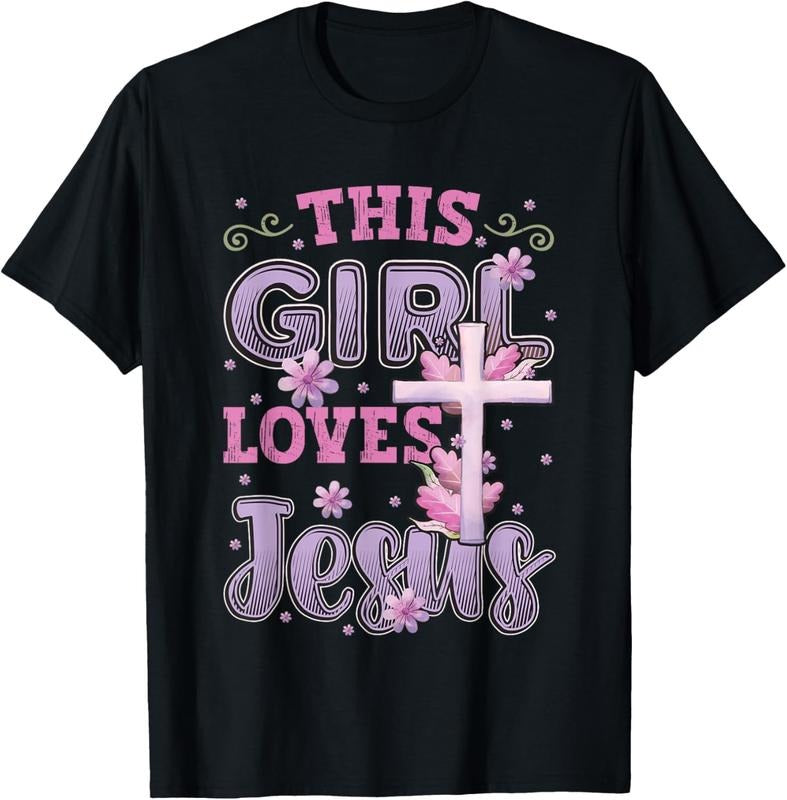 100% Cotton This Girl Loves Jesus Cute Christian Girl Jesus T-Shirt Hoodie, Sweatshirt | GrindPrints.com