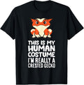 100% Cotton This Is My Human Costume I'm Really A Crested Gecko T-Shirt Hoodie, Sweatshirt | GrindPrints.com