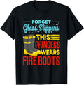 100% Cotton This Princess Wears Fire Boots - Women Firefighter Shirt T-Shirt Hoodie, Sweatshirt | GrindPrints.com