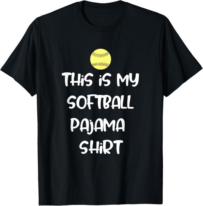 100% Cotton This is My Softball Pajama Shirt for Players Teen Girl T-Shirt Hoodie, Sweatshirt | GrindPrints.com