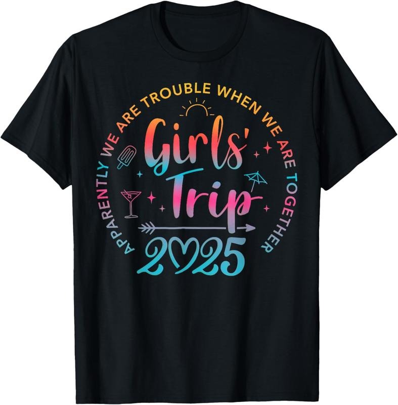 100% Cotton Tie Dye Girls Trip 2025 Trouble When We Are Together T-Shirt Hoodie, Sweatshirt | GrindPrints.com
