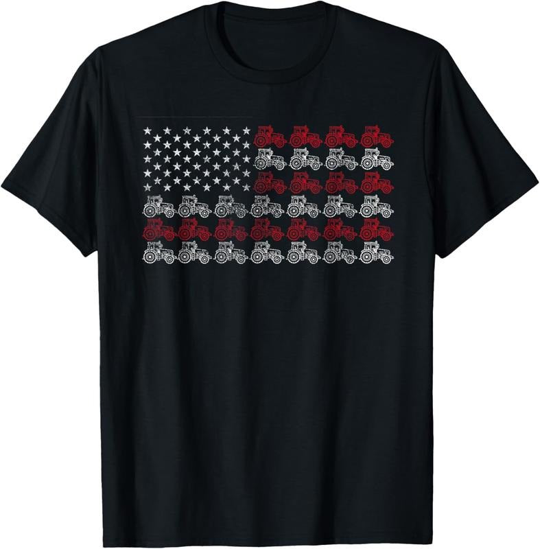 100% Cotton Tractor American Flag Farmer T-Shirt Hoodie, Sweatshirt | GrindPrints.com