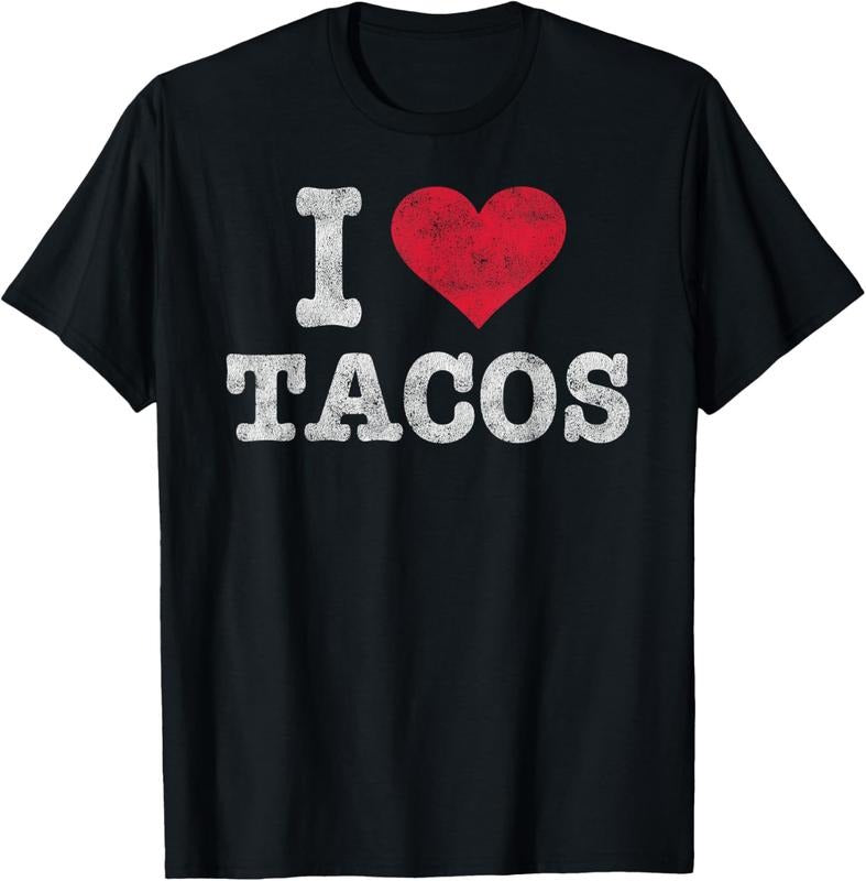 100% Cotton Trendy Vintage I Love Tacos Gift T-Shirt Hoodie, Sweatshirt | GrindPrints.com