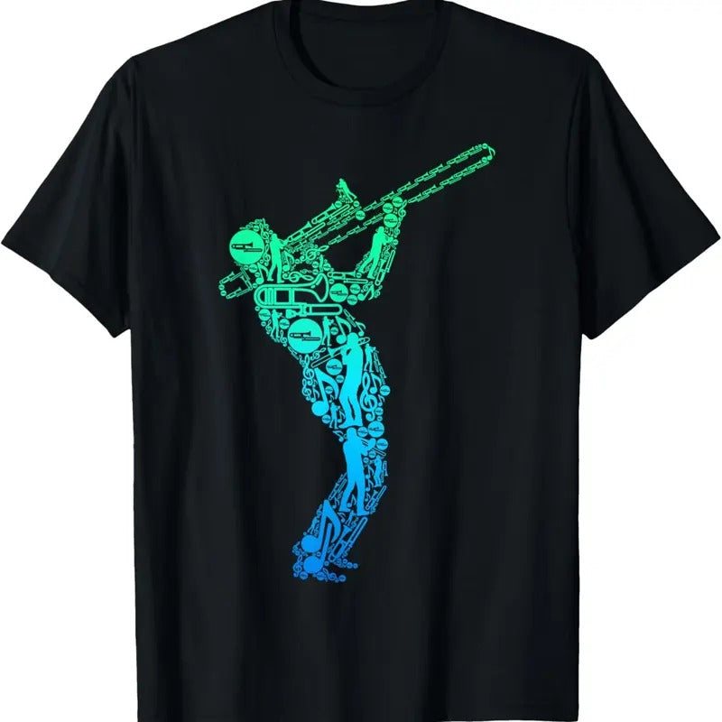 100% Cotton Trombone Trombonist Jazz Musician Men Boys T-Shirt Hoodie, Sweatshirt | GrindPrints.com