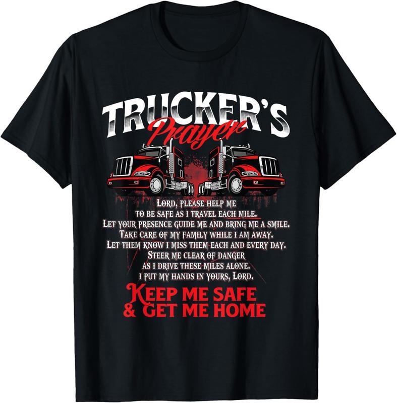 100% Cotton Truckers Prayer - Semi Truck Driver Trucking Big Rig Driving T-Shirt Hoodie, Sweatshirt | GrindPrints.com