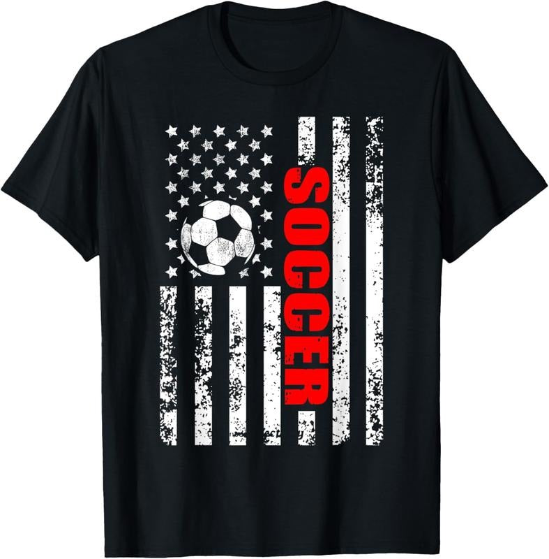 100% Cotton US American Flag Soccer Patriotic Soccer T-Shirt Hoodie, Sweatshirt | GrindPrints.com
