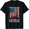 100% Cotton US Flag Home of The Free Because Of The Brave T-Shirt Hoodie, Sweatshirt | GrindPrints.com