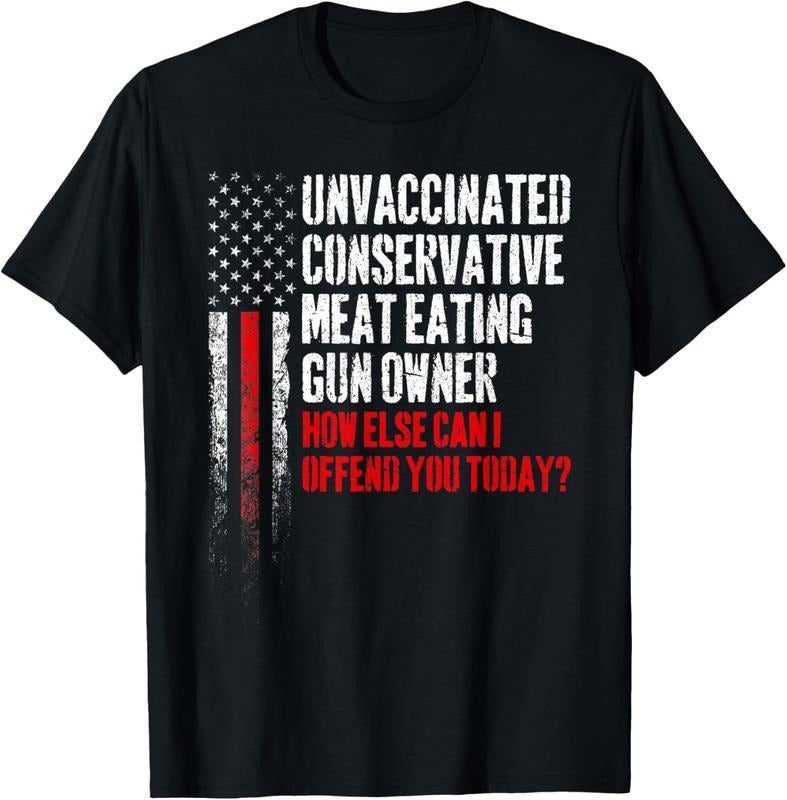100% Cotton Unvaccinated Conservative Meat Eating Gun Owner T-Shirt Hoodie, Sweatshirt | GrindPrints.com