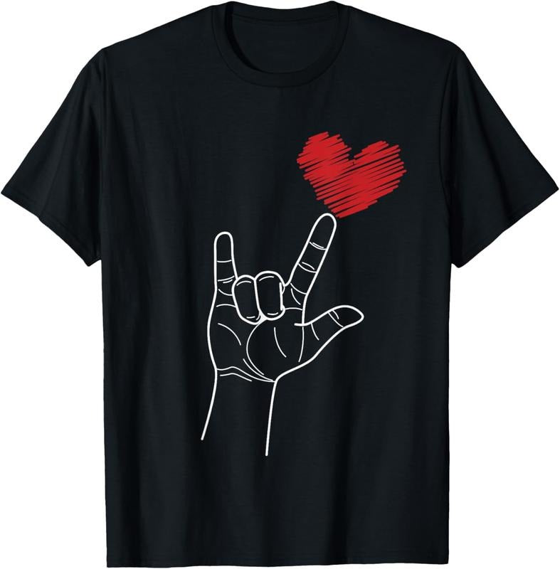 100% Cotton Valentines Day I Love You Hand Sign ASL Heart Women  Men T-Shirt Hoodie, Sweatshirt | GrindPrints.com