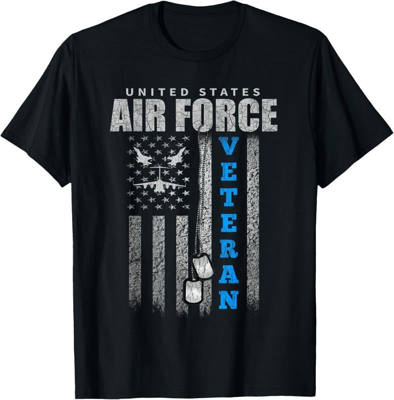 100% Cotton Veteran Of The US Air Force USA Flag Veterans T-Shirt Hoodie, Sweatshirt | GrindPrints.com