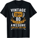100% Cotton Vintage 1944 Made In 1944 80 Years Old Gifts 80th Birthday T-Shirt Hoodie, Sweatshirt | GrindPrints.com