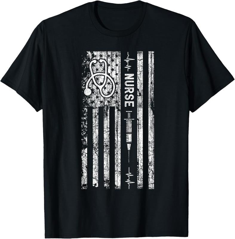 100% Cotton Vintage American Flag Nurse T-Shirt Hoodie, Sweatshirt | GrindPrints.com