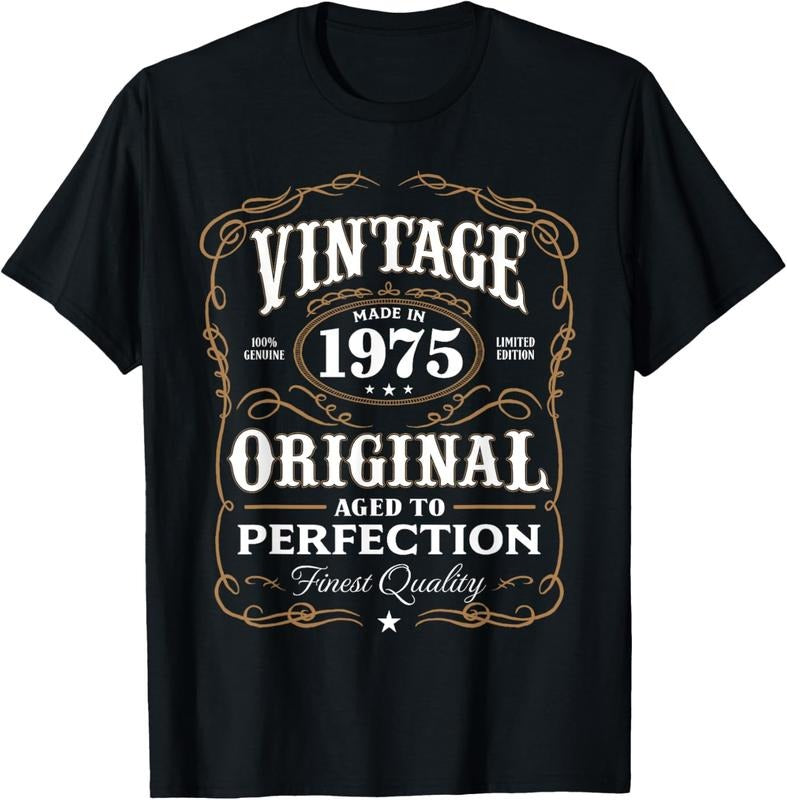 100% Cotton Vintage Made In 1975 T-Shirt 43rd Birthday Gift T-Shirt Hoodie, Sweatshirt | GrindPrints.com