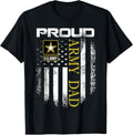 100% Cotton Vintage Proud Army Dad With American Flag Gift T-Shirt Hoodie, Sweatshirt | GrindPrints.com