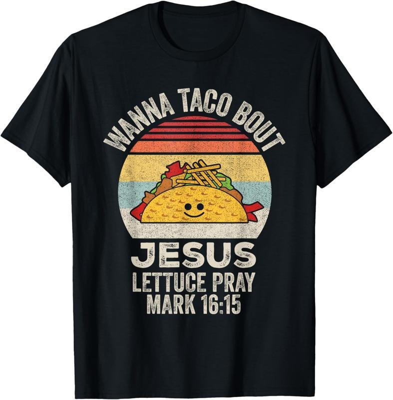 100% Cotton Vintage Retro Wanna Taco Bout Jesus Funny Taco Christian T-Shirt Hoodie, Sweatshirt | GrindPrints.com