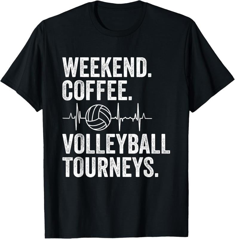 100% Cotton Vintage Weekend Coffee and Volleyball Moms Apparel T-Shirt Hoodie, Sweatshirt | GrindPrints.com