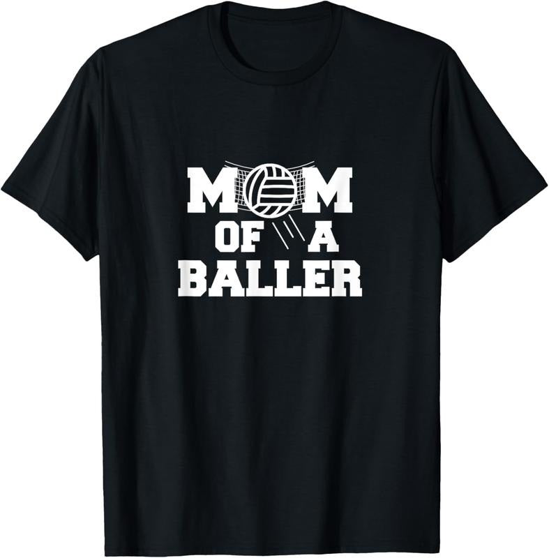 100% Cotton Volleyball Mom Of A Baller T-Shirt Hoodie, Sweatshirt | GrindPrints.com