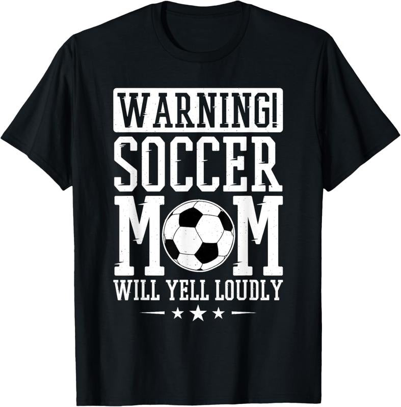 100% Cotton Warning Soccer Mom Will Yell Loudly, Soccer Fan T-Shirt Hoodie, Sweatshirt | GrindPrints.com