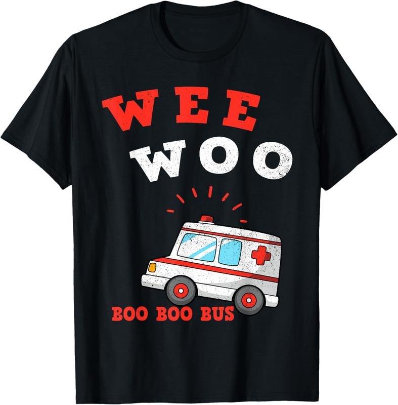 100% Cotton Wee Woo Boo Boo Bus Ambulance Funny EMS EMT Paramedic T-Shirts, Hoodie, Sweatshirt