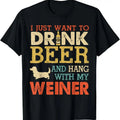 100% Cotton Weiner Dachshund Dad Drink Beer Hang With Dog Funny Vintage T-Shirt Hoodie, Sweatshirt | GrindPrints.com