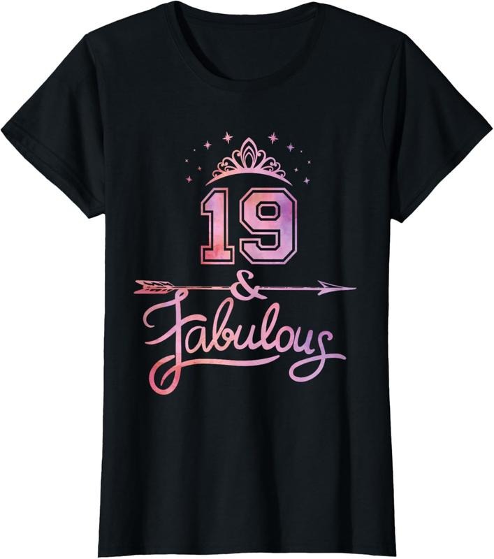 100% Cotton Women 19 Years Old And Fabulous Happy 19th Birthday T-Shirt Hoodie, Sweatshirt | GrindPrints.com