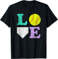 100% Cotton Women's or Girls I Love Softball T-Shirt Hoodie, Sweatshirt | GrindPrints.com