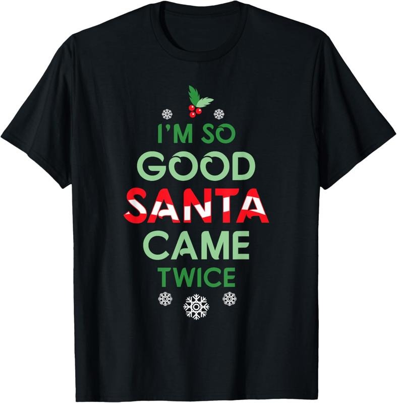 100% Cotton Womens Santa Came Twice Christmas Funny Sexy Naughty Claus T-Shirt Hoodie, Sweatshirt | GrindPrints.com