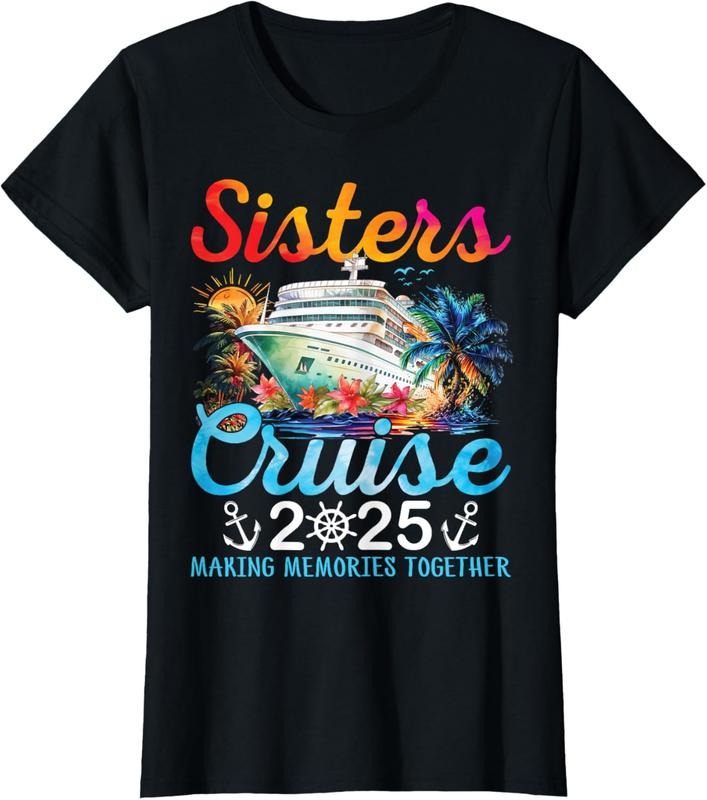 100% Cotton Womens Sisters Cruise Trip 2025 Cruise Ship Matching Vacation Party T-Shirt Hoodie, Sweatshirt | GrindPrints.com