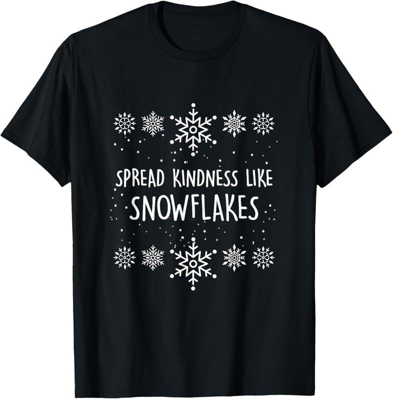 100% Cotton Xmas Themed Spread Kindness Like Snowflakes Merry Christmas T-Shirt Hoodie, Sweatshirt | GrindPrints.com