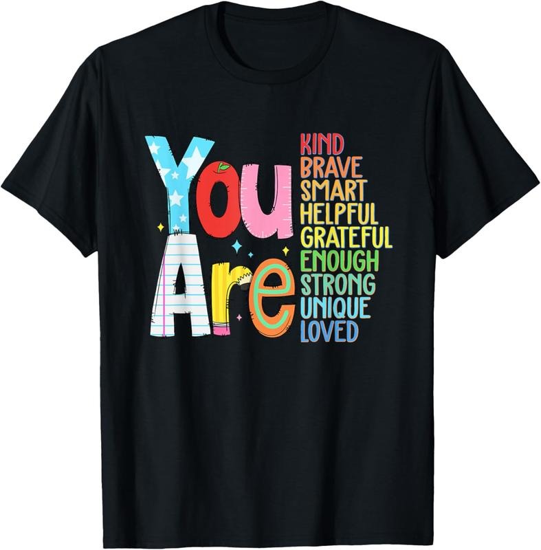 100% Cotton You are SMART BRAVE STRONG KIND LOVED MOTIVATION TEACHER KID T-Shirt Hoodie, Sweatshirt | GrindPrints.com