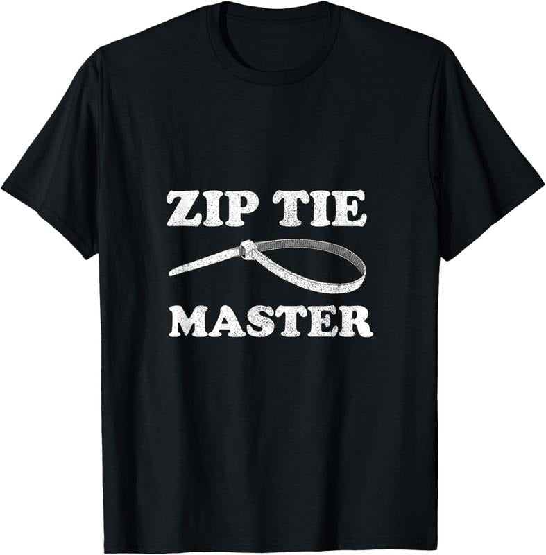 100% Cotton Zip Tie Master Cable Wire Ties Funny Mechanical Man T-Shirt Hoodie, Sweatshirt | GrindPrints.com