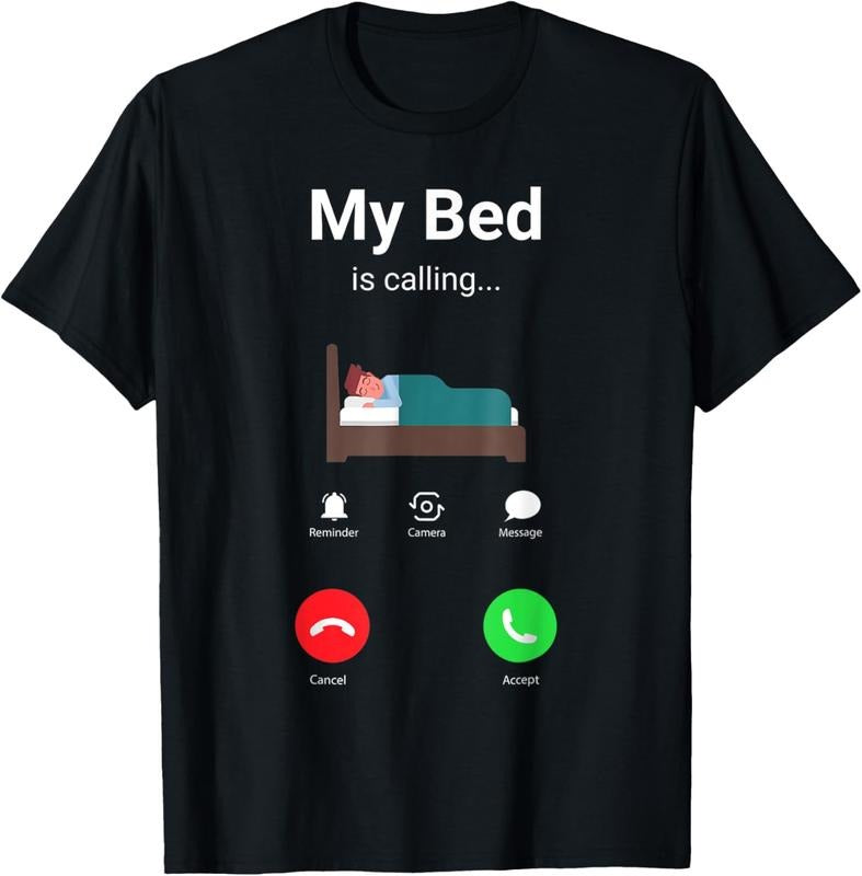 100% Cotton My Bed Is Calling Phone Screen T Shirtstyle{N002}2 T-Shirts, Hoodie, Sweatshirt