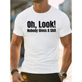 100% cotton T-shirt, 1 pc, 100% cotton T-shirt, sarcasm Expressing blunt indifference pure cotton men's T-shirt comfort...
